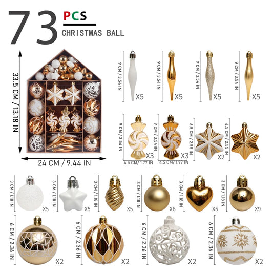 73PCS Christmas Ball Ornaments