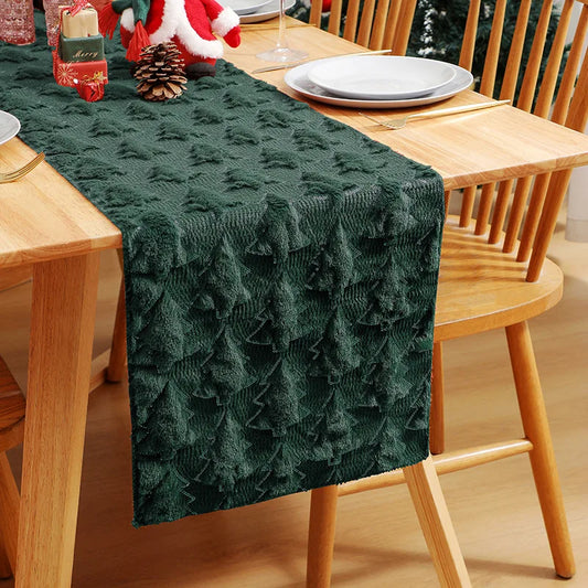 3D Green Christmas Table Runner