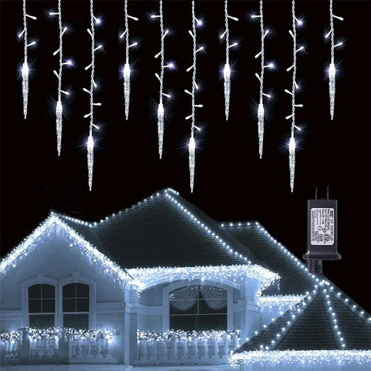LED Icicle Curtain String Lights