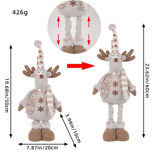 Knit Deer & Santa Christmas Figurine