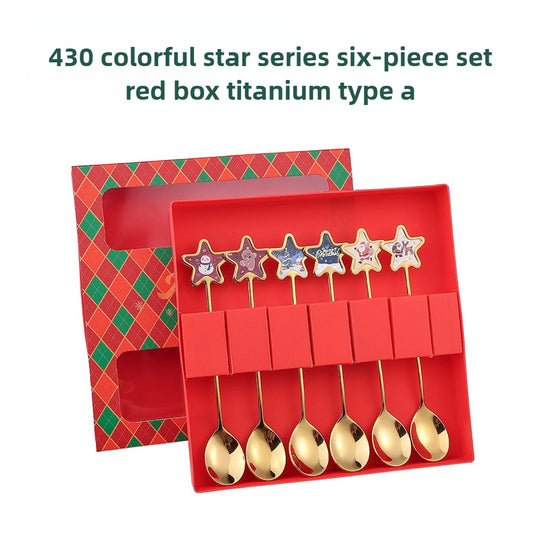 Christmas Cartoon Stainless Steel Cutlery Set – 2/4/6pcs