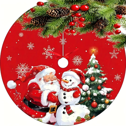 VIKAMA Red Christmas Tree Skirt