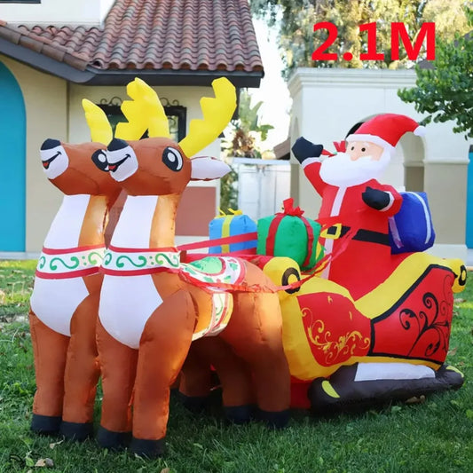 2.1M Santa & Reindeer Inflatable