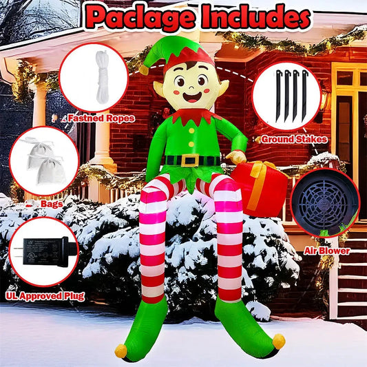 8FT Sitting Elf Inflatable Decoration