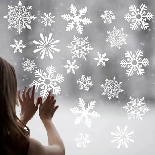 114PCS White Snowflake Window Stickers
