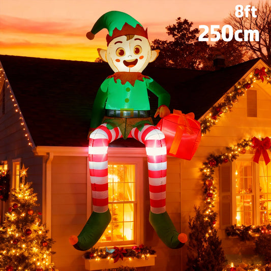 8FT Sitting Elf Inflatable Decoration