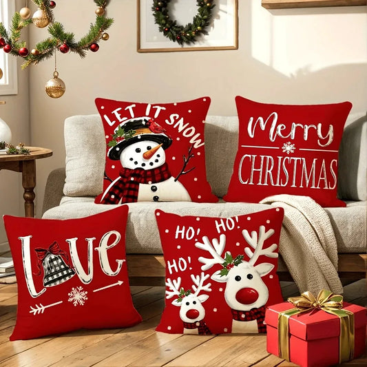 Red Christmas Pillow Cover 45x45cm