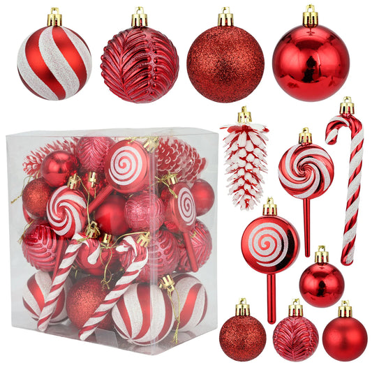 29/36/40PCS Christmas Ball Ornaments – Silver & Red