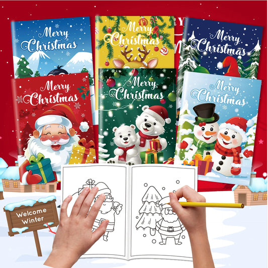 6PCS Christmas Coloring Books