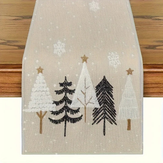Beige Christmas Table Runner