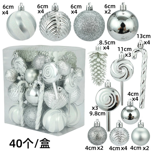 29/36/40PCS Christmas Ball Ornaments – Silver & Red