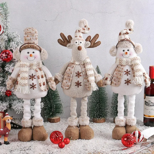 Knit Deer & Santa Christmas Figurine